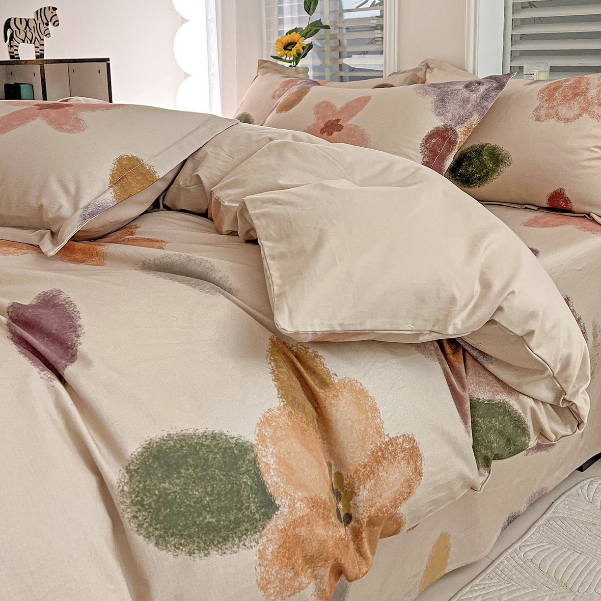 91家纺网 家纺一手货源 找家纺 （总）依庭 2025新款高克重全棉纯棉磨毛印花单被套