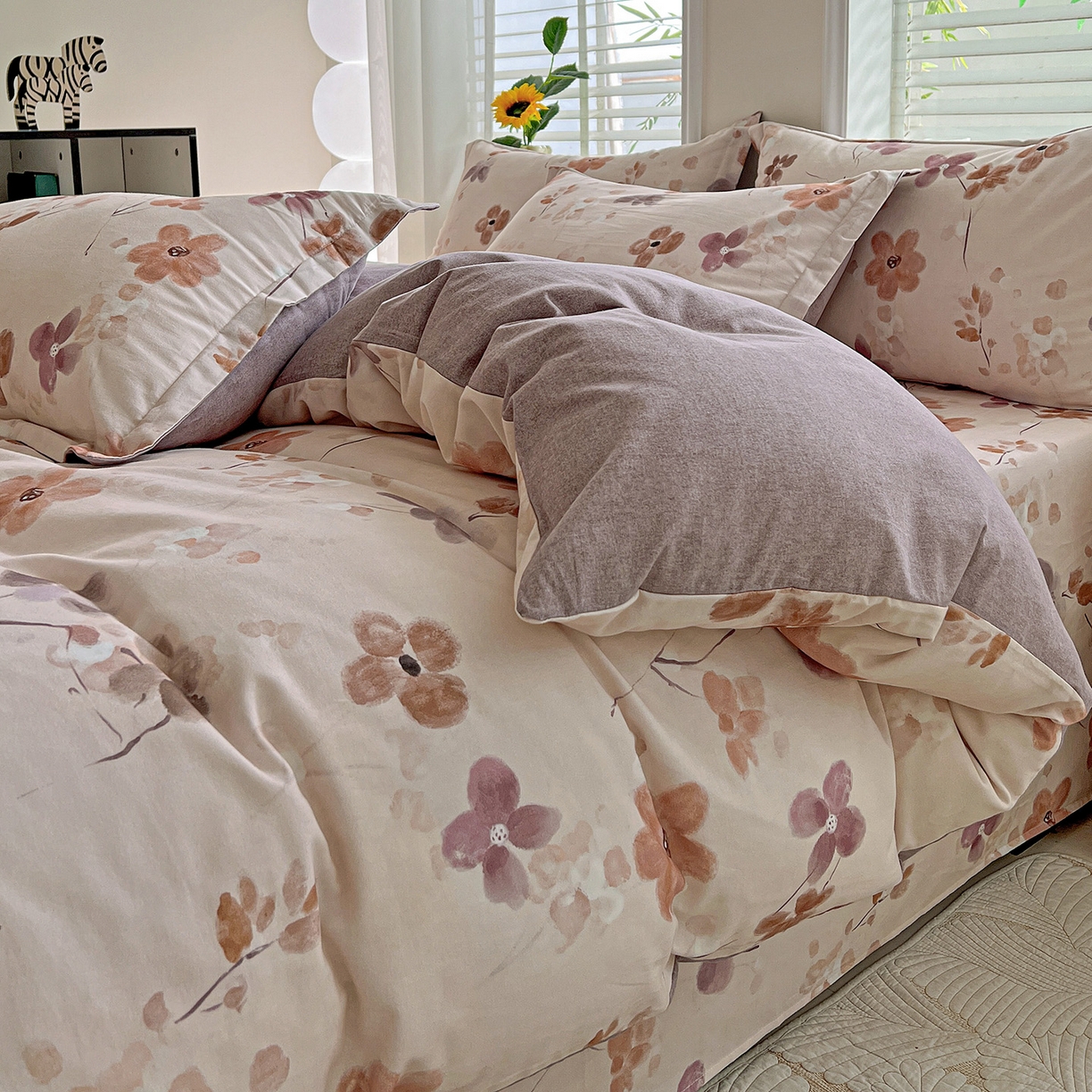 91家纺网 家纺一手货源 找家纺 （总）依庭 2025新款高克重全棉纯棉磨毛印花单被套