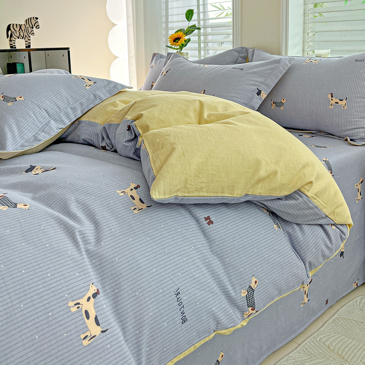 91家纺网 家纺一手货源 找家纺 （总）依庭 2025新款高克重全棉纯棉磨毛印花单被套