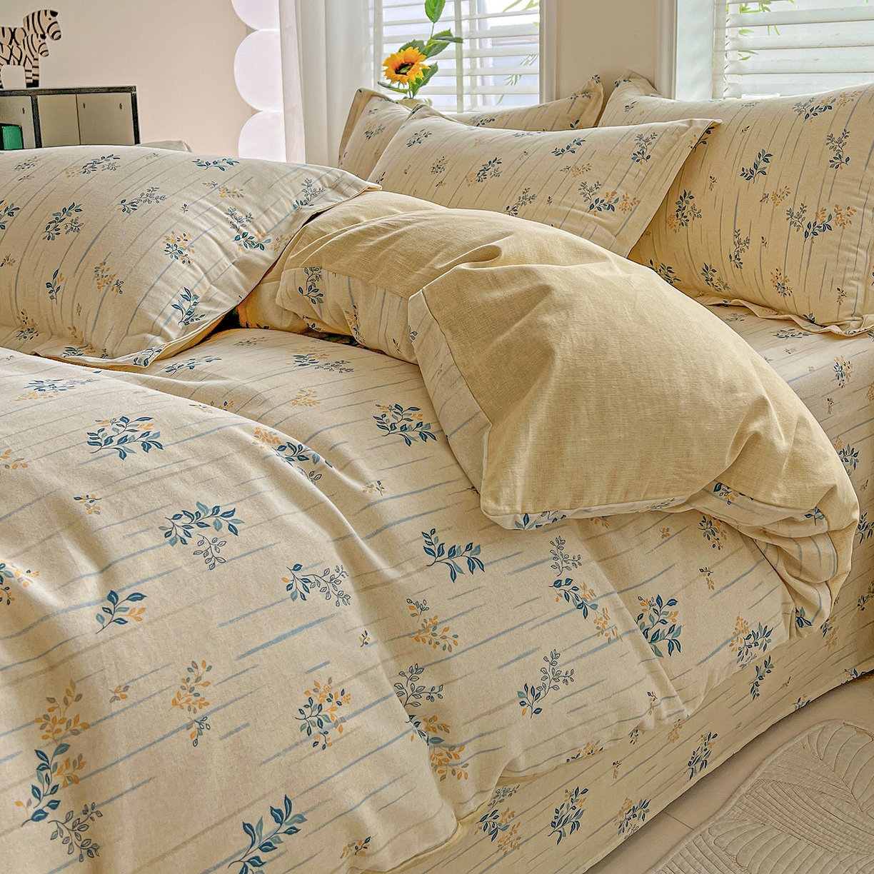 91家纺网 家纺一手货源 找家纺 （总）依庭 2025新款高克重全棉纯棉磨毛印花单被套