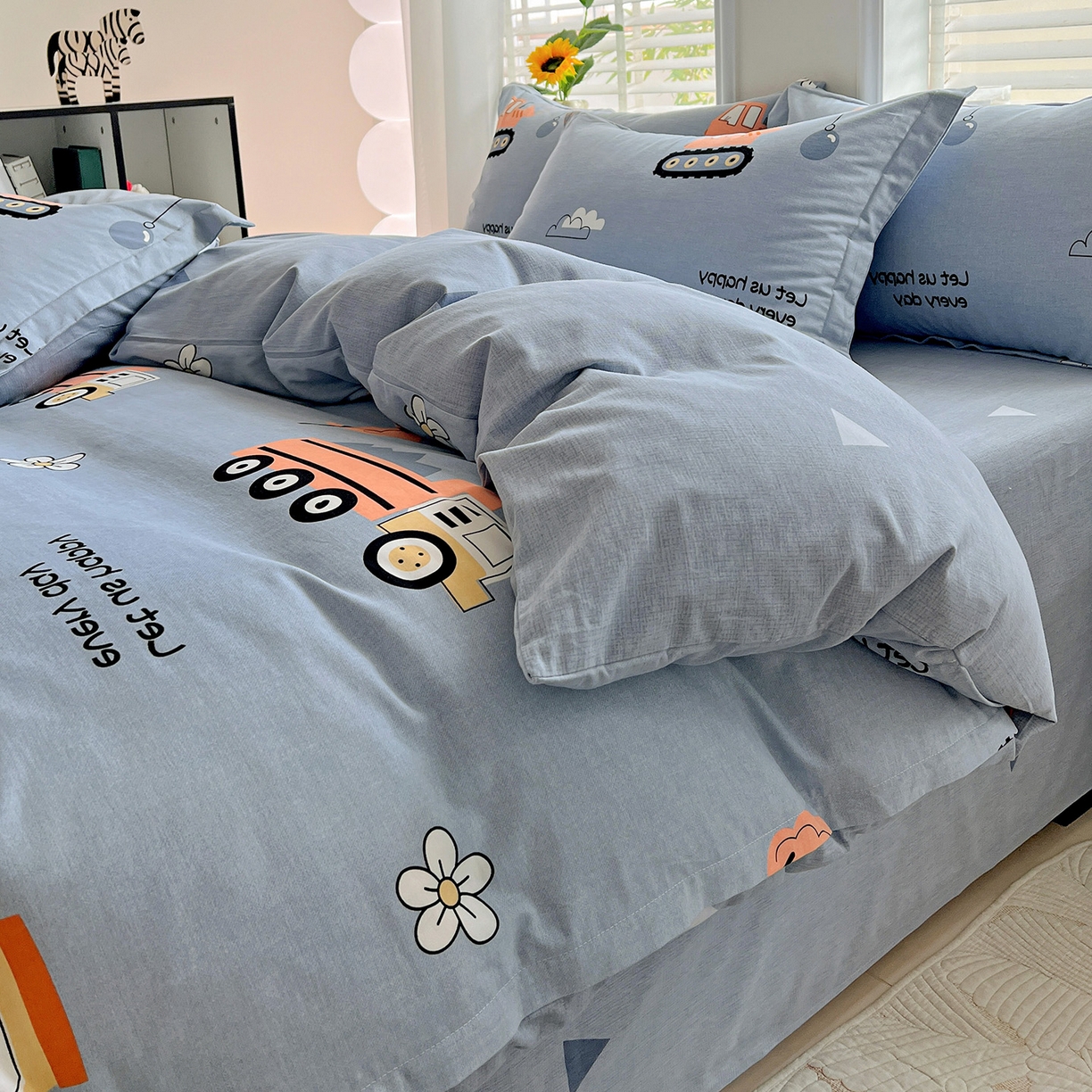 91家纺网 家纺一手货源 找家纺 （总）依庭 2025新款高克重全棉纯棉磨毛印花单被套