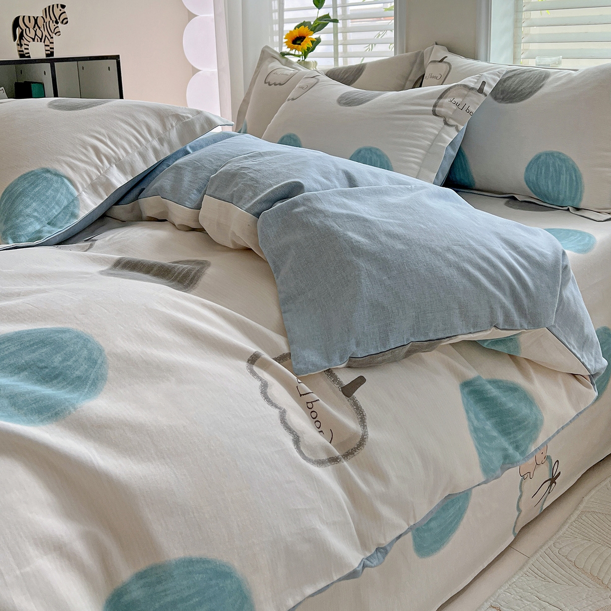 91家纺网 家纺一手货源 找家纺 （总）依庭 2025新款高克重全棉纯棉磨毛印花单被套