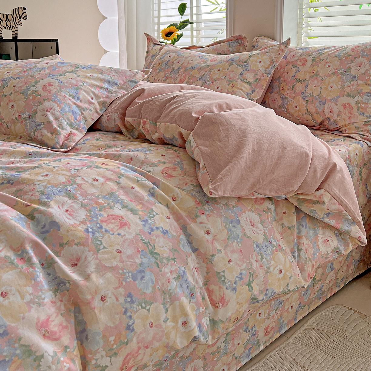 91家纺网 家纺一手货源 找家纺 （总）依庭 2025新款高克重全棉纯棉磨毛印花单被套