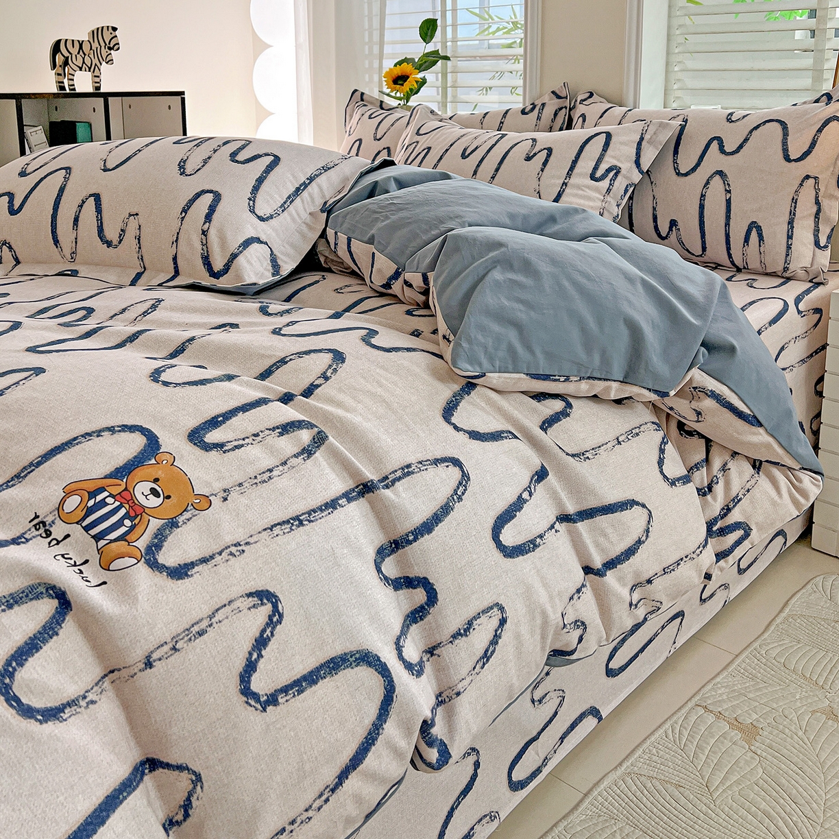 91家纺网 家纺一手货源 找家纺 （总）依庭 2025新款高克重全棉纯棉磨毛印花单被套