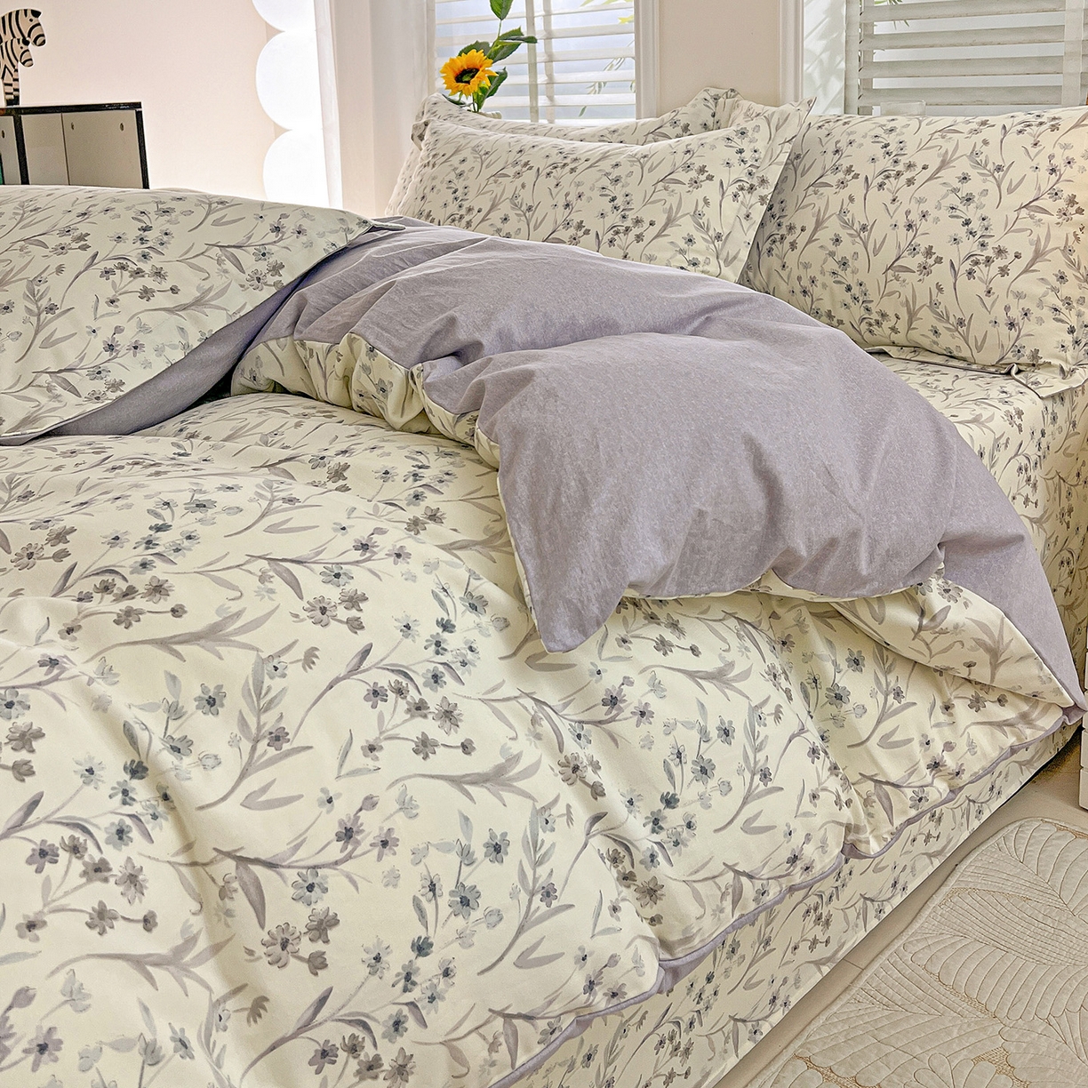 91家纺网 家纺一手货源 找家纺 （总）依庭 2025新款高克重全棉纯棉磨毛印花单被套