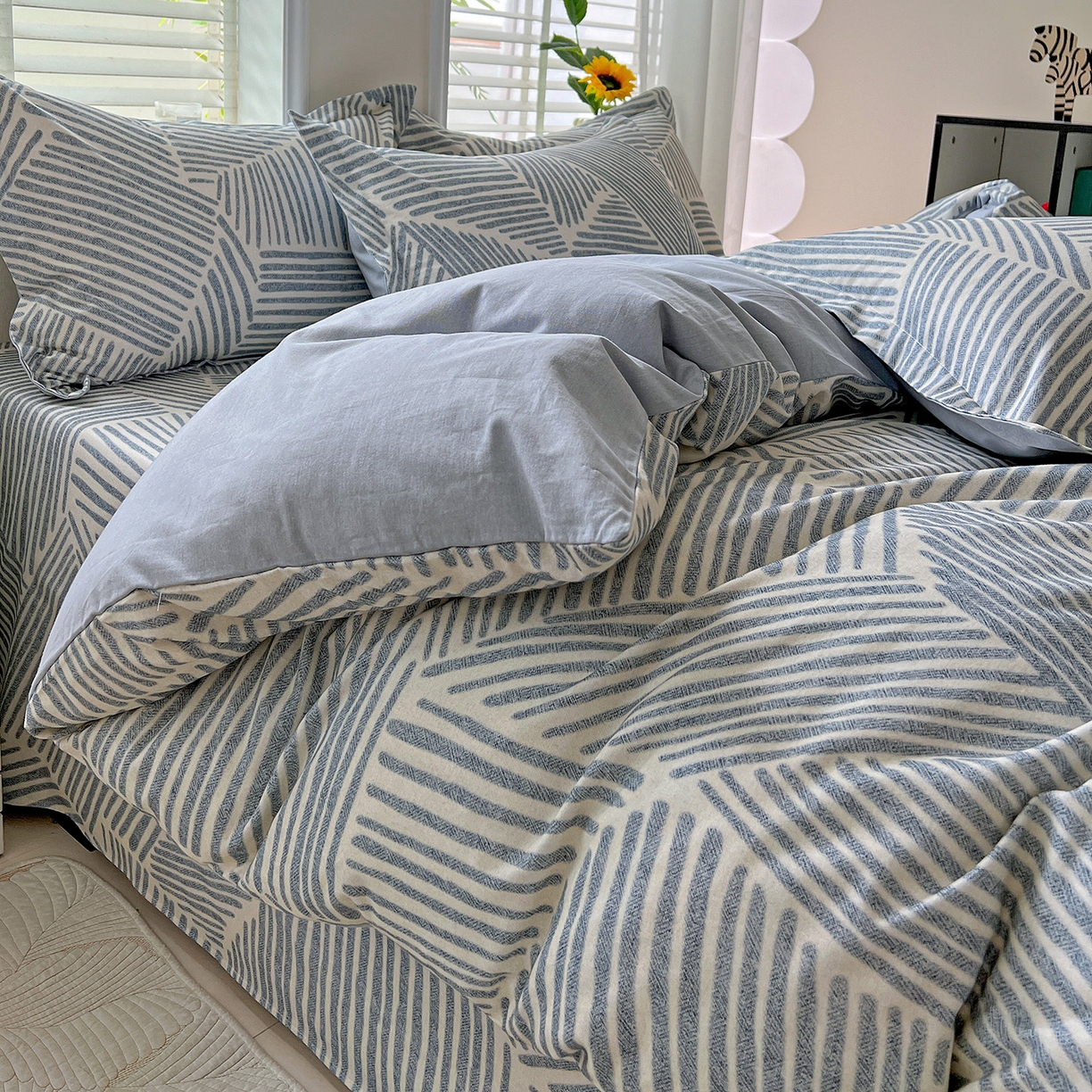 91家纺网 家纺一手货源 找家纺 依庭 2025新款高克重全棉纯棉磨毛印花单被套 奥维斯