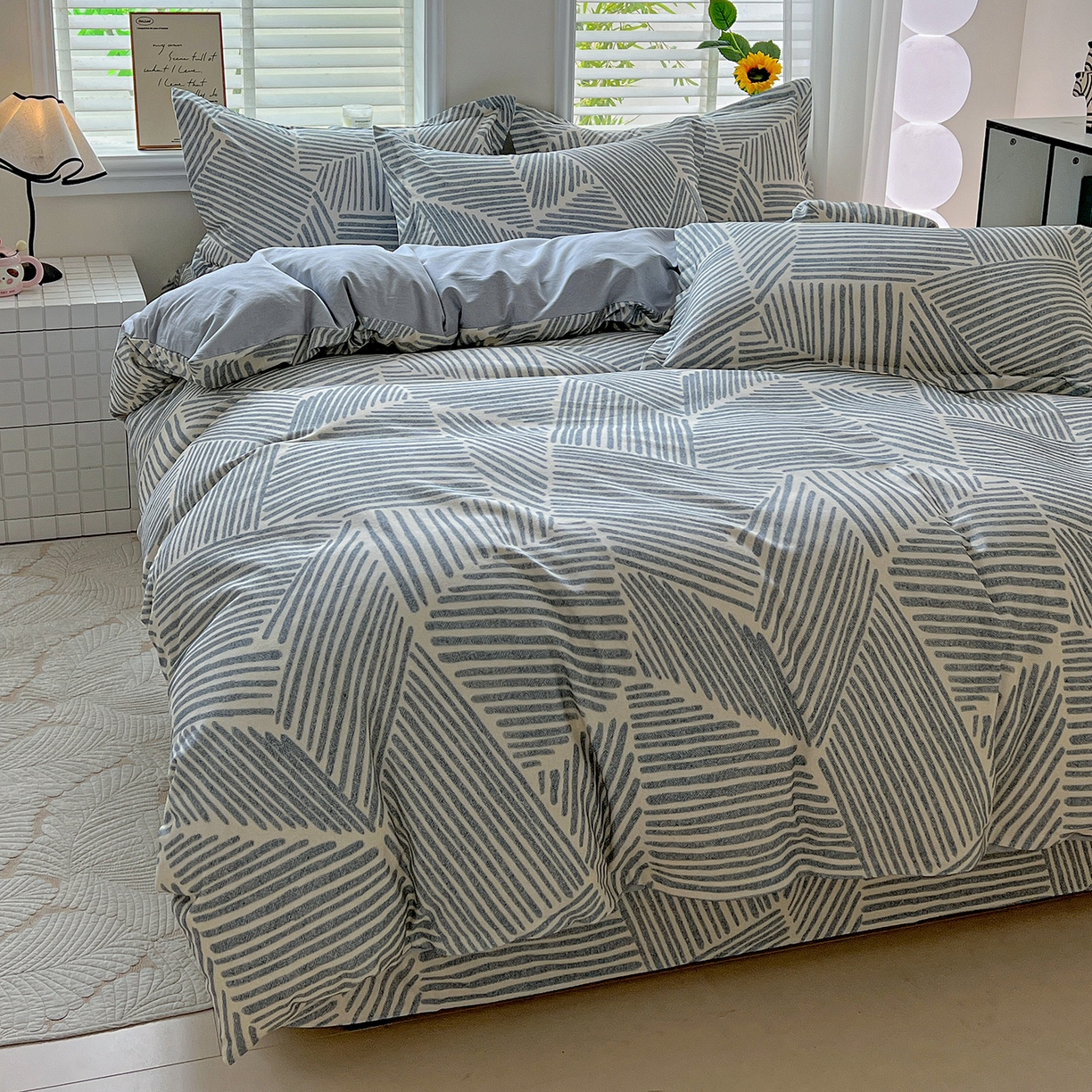 91家纺网 家纺一手货源 找家纺 依庭 2025新款高克重全棉纯棉磨毛印花单被套 奥维斯