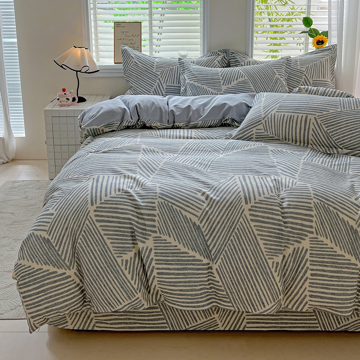 91家纺网 家纺一手货源 找家纺 依庭 2025新款高克重全棉纯棉磨毛印花单被套 奥维斯