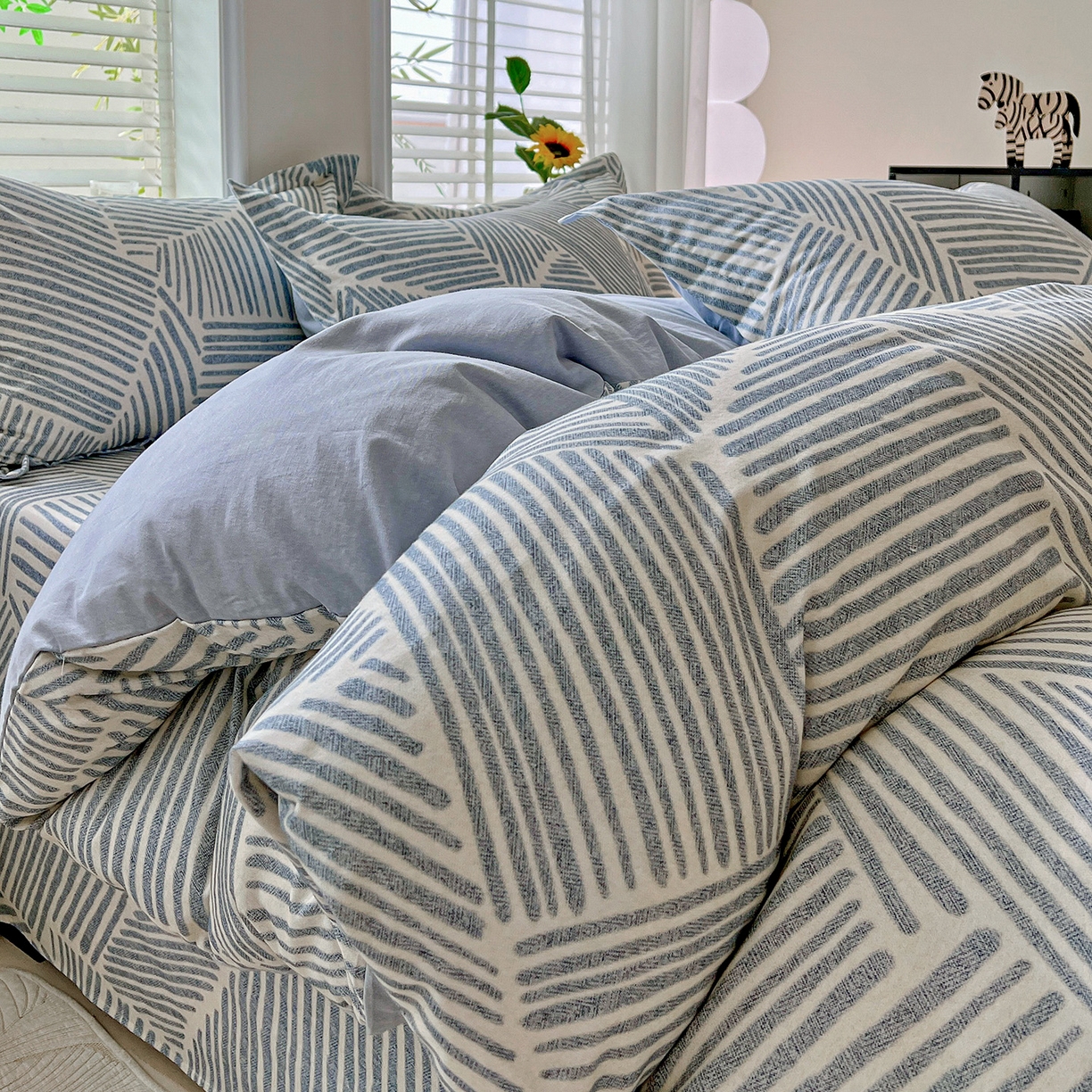 91家纺网 家纺一手货源 找家纺 依庭 2025新款高克重全棉纯棉磨毛印花单被套 奥维斯