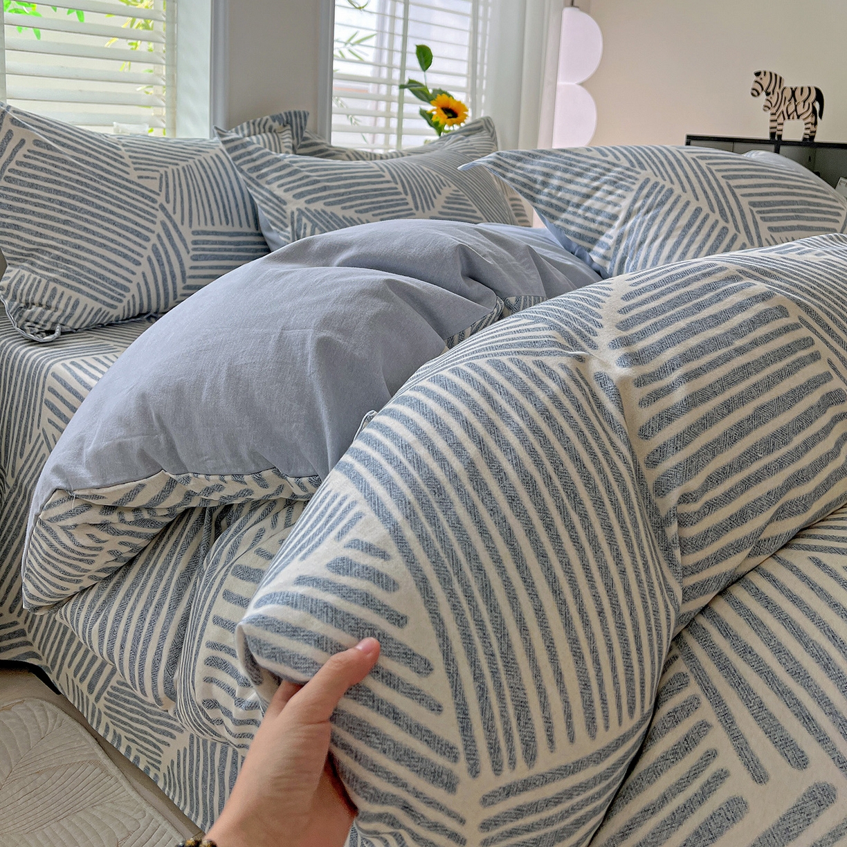 91家纺网 家纺一手货源 找家纺 依庭 2025新款高克重全棉纯棉磨毛印花单被套 奥维斯