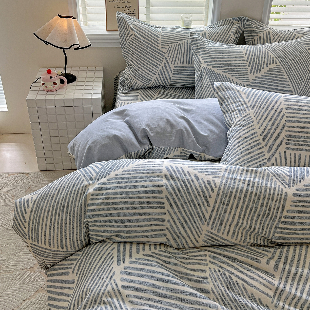 91家纺网 家纺一手货源 找家纺 依庭 2025新款高克重全棉纯棉磨毛印花单被套 奥维斯