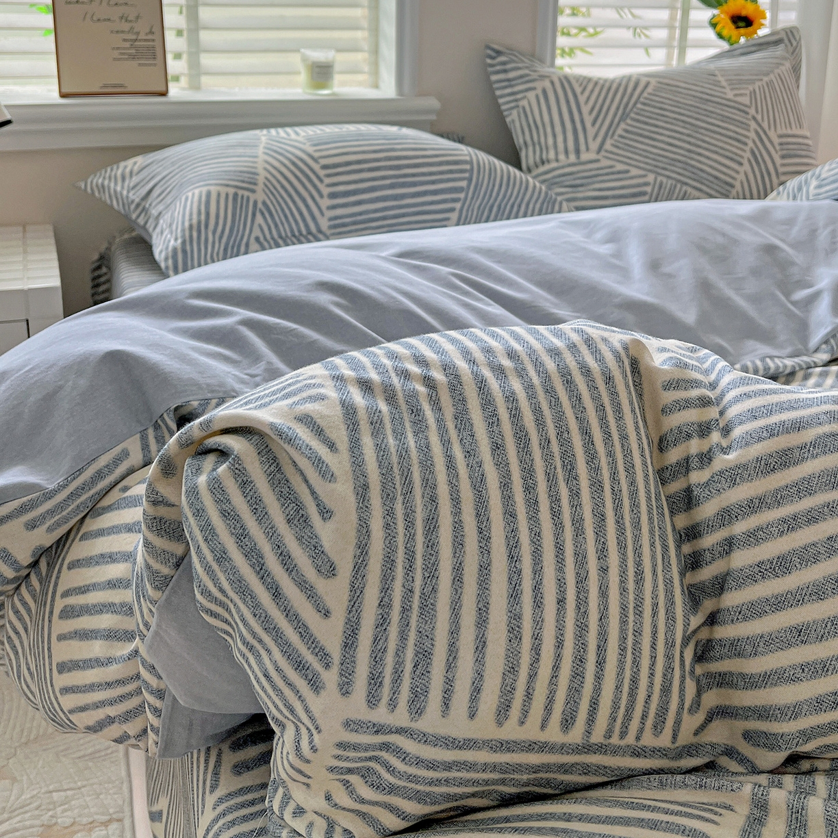 91家纺网 家纺一手货源 找家纺 依庭 2025新款高克重全棉纯棉磨毛印花单被套 奥维斯