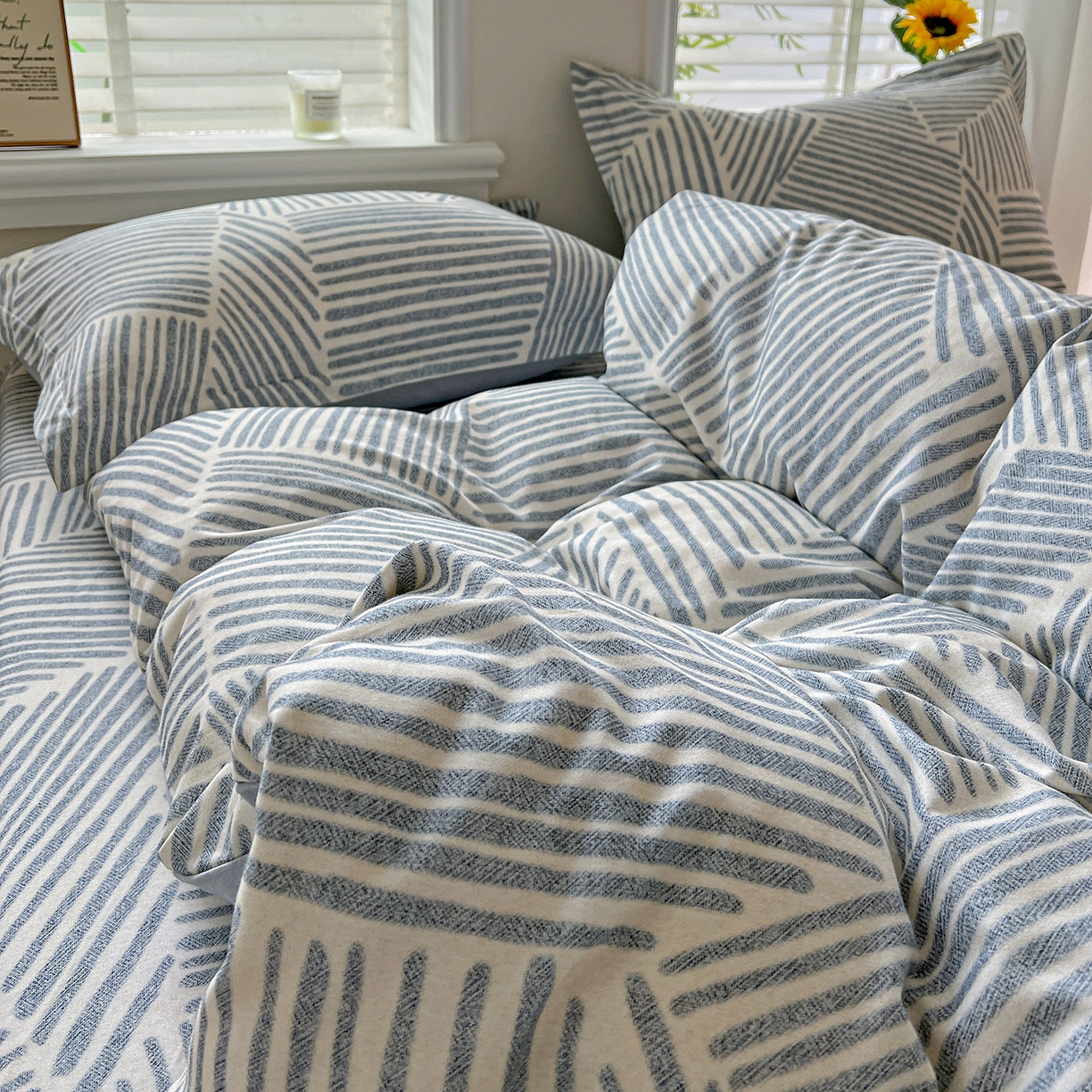 91家纺网 家纺一手货源 找家纺 依庭 2025新款高克重全棉纯棉磨毛印花单被套 奥维斯