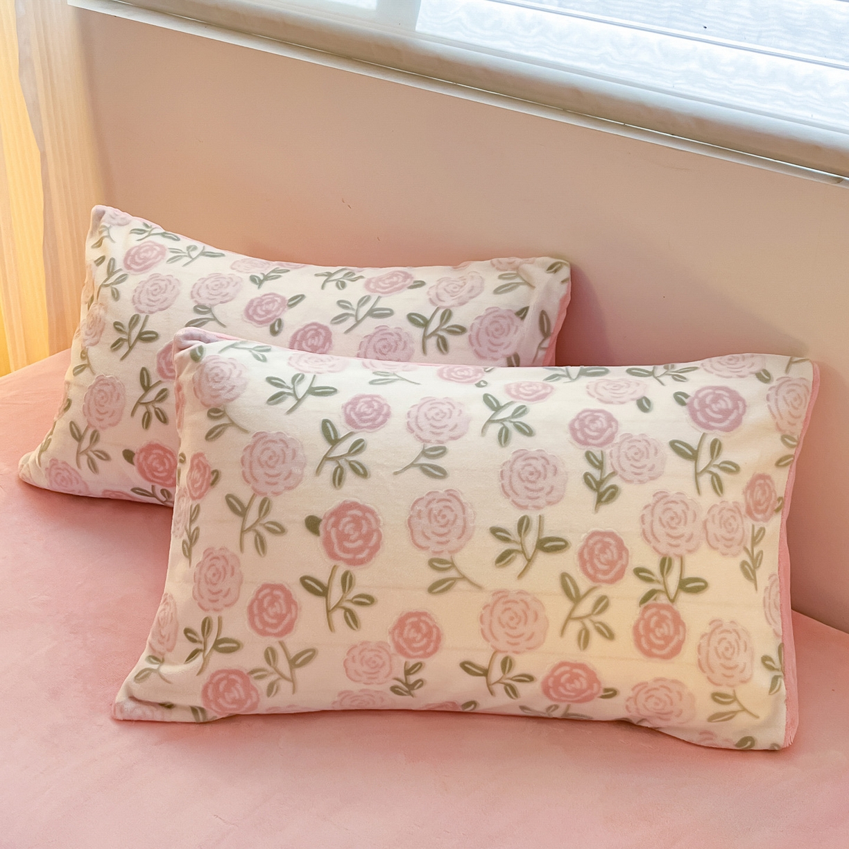 91家纺网 家纺一手货源 找家纺 如一 2025新款3D雕花牛奶绒单被套 繁花-粉