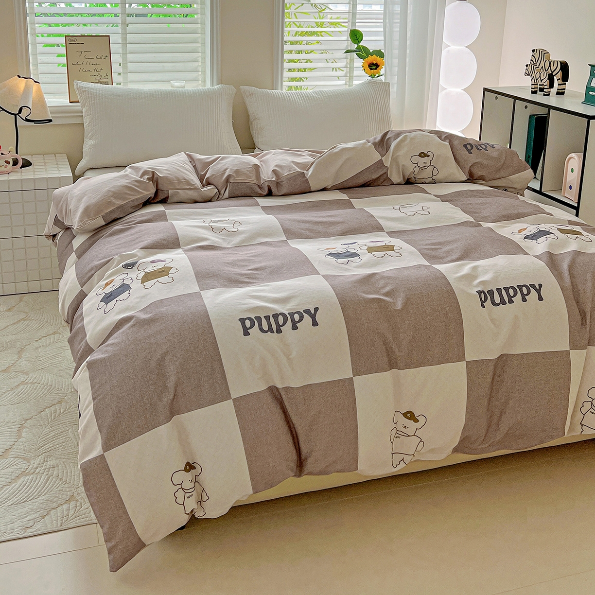 91家纺网 家纺一手货源 找家纺 依庭 2025新款高克重全棉纯棉磨毛印花单被套 好伙伴