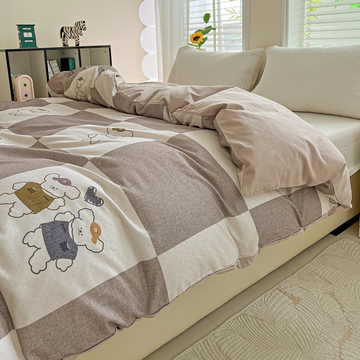 91家纺网 家纺一手货源 找家纺 依庭 2025新款高克重全棉纯棉磨毛印花单被套 好伙伴