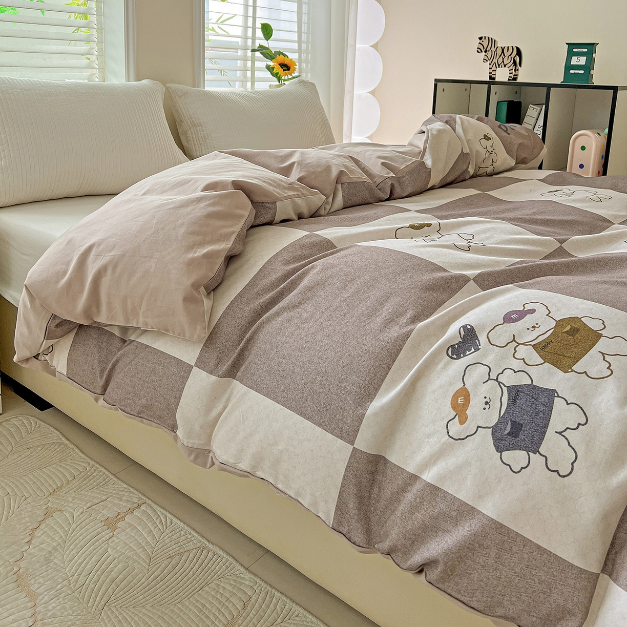 91家纺网 家纺一手货源 找家纺 依庭 2025新款高克重全棉纯棉磨毛印花单被套 好伙伴