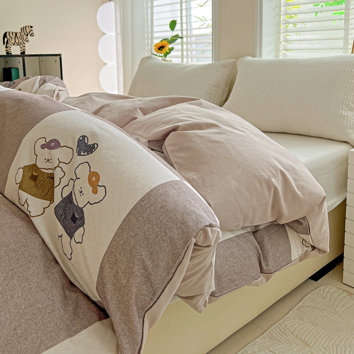 91家纺网 家纺一手货源 找家纺 依庭 2025新款高克重全棉纯棉磨毛印花单被套 好伙伴