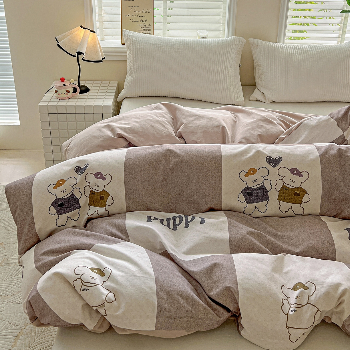 91家纺网 家纺一手货源 找家纺 依庭 2025新款高克重全棉纯棉磨毛印花单被套 好伙伴