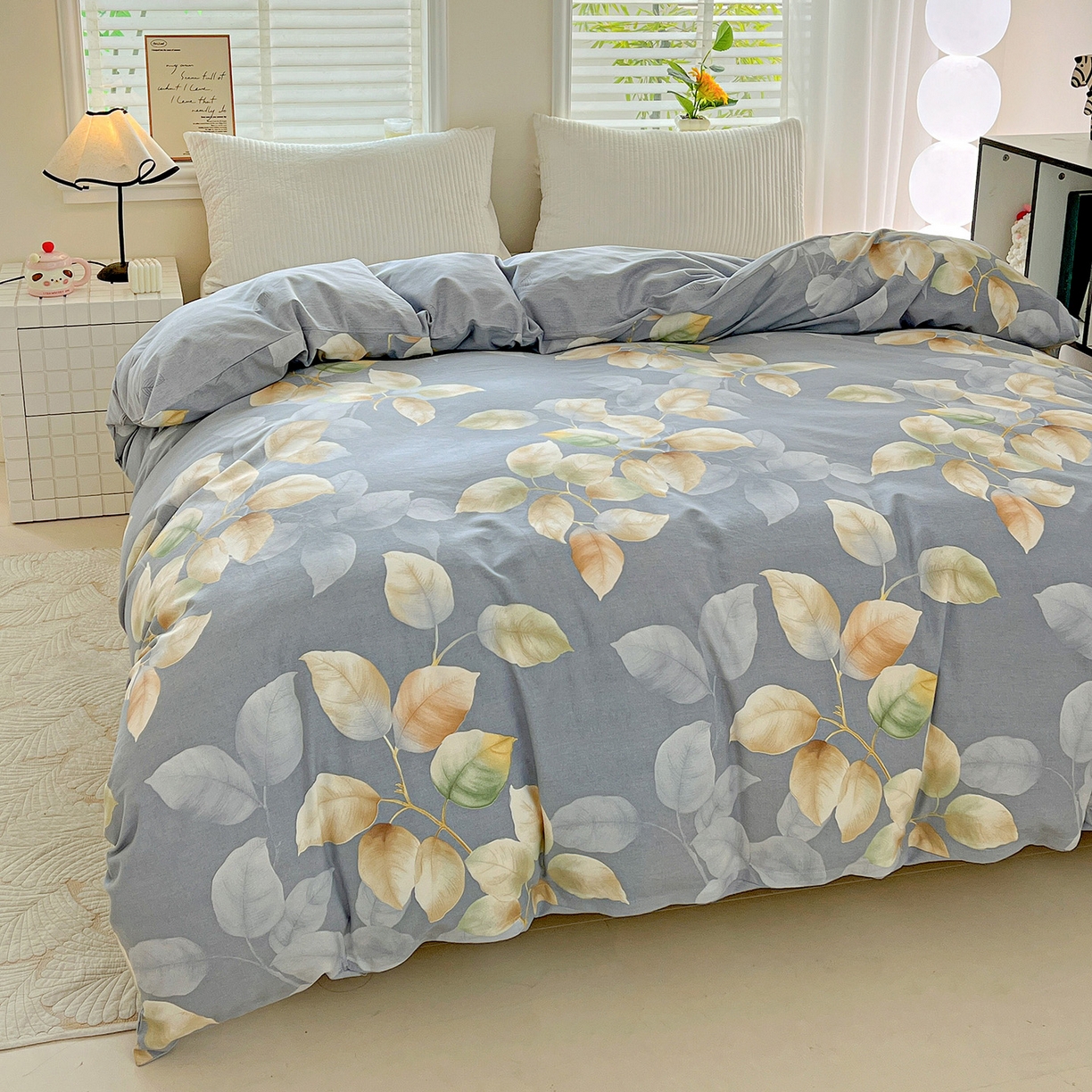 91家纺网 家纺一手货源 找家纺 依庭 2025新款高克重全棉纯棉磨毛印花单被套 花色伊人