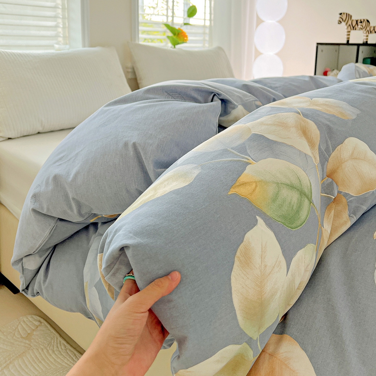 91家纺网 家纺一手货源 找家纺 依庭 2025新款高克重全棉纯棉磨毛印花单被套 花色伊人