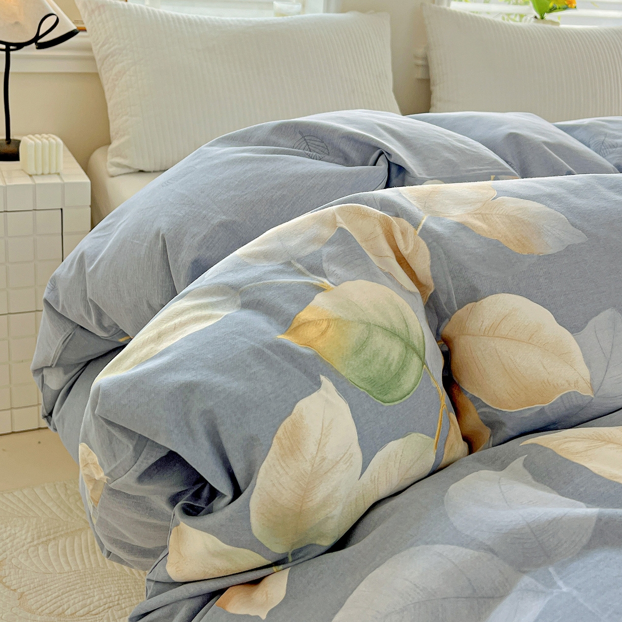 91家纺网 家纺一手货源 找家纺 依庭 2025新款高克重全棉纯棉磨毛印花单被套 花色伊人