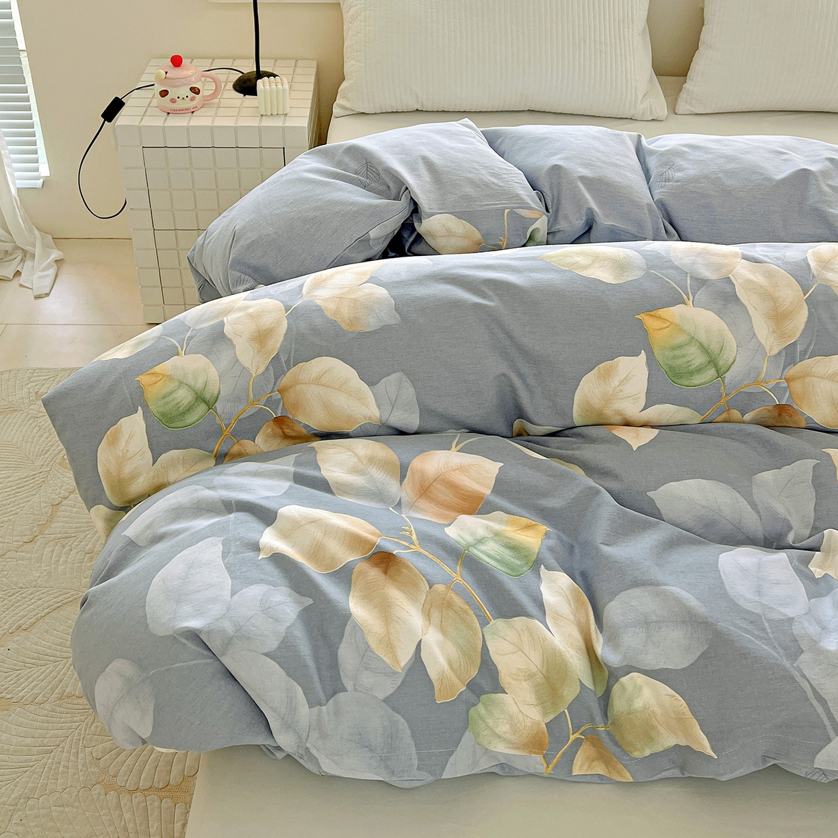 91家纺网 家纺一手货源 找家纺 依庭 2025新款高克重全棉纯棉磨毛印花单被套 花色伊人