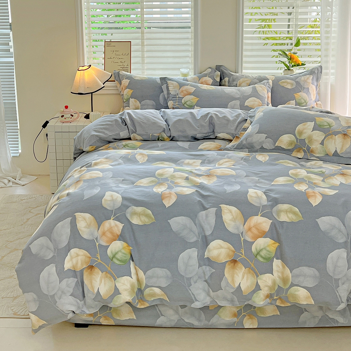 91家纺网 家纺一手货源 找家纺 依庭 2025新款高克重全棉纯棉磨毛印花单被套 花色伊人