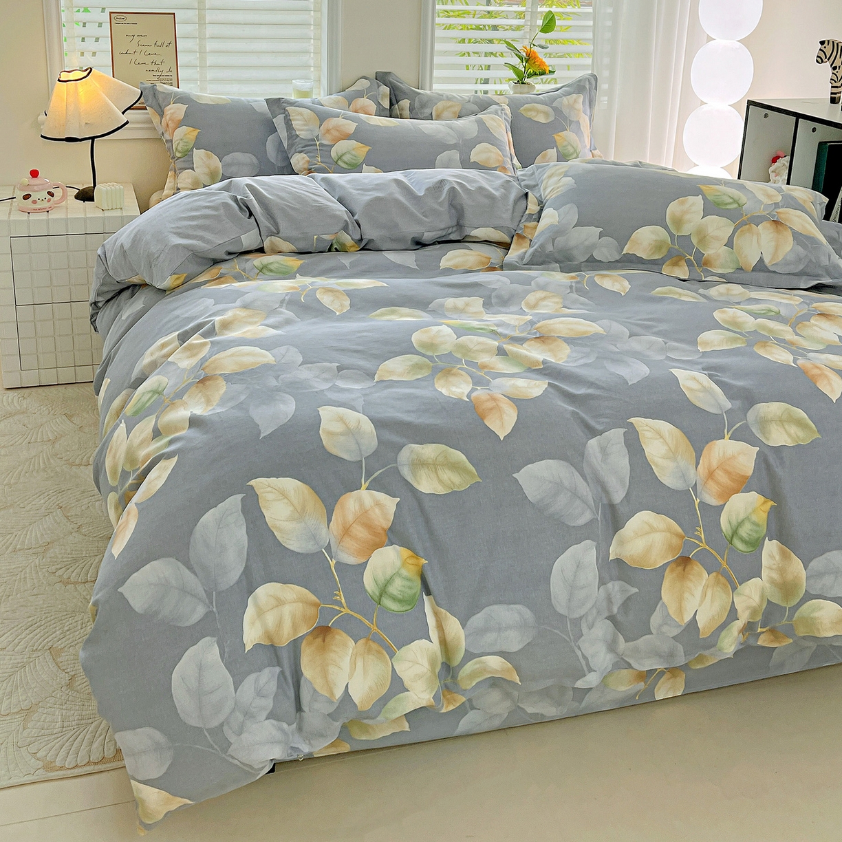 91家纺网 家纺一手货源 找家纺 依庭 2025新款高克重全棉纯棉磨毛印花单被套 花色伊人