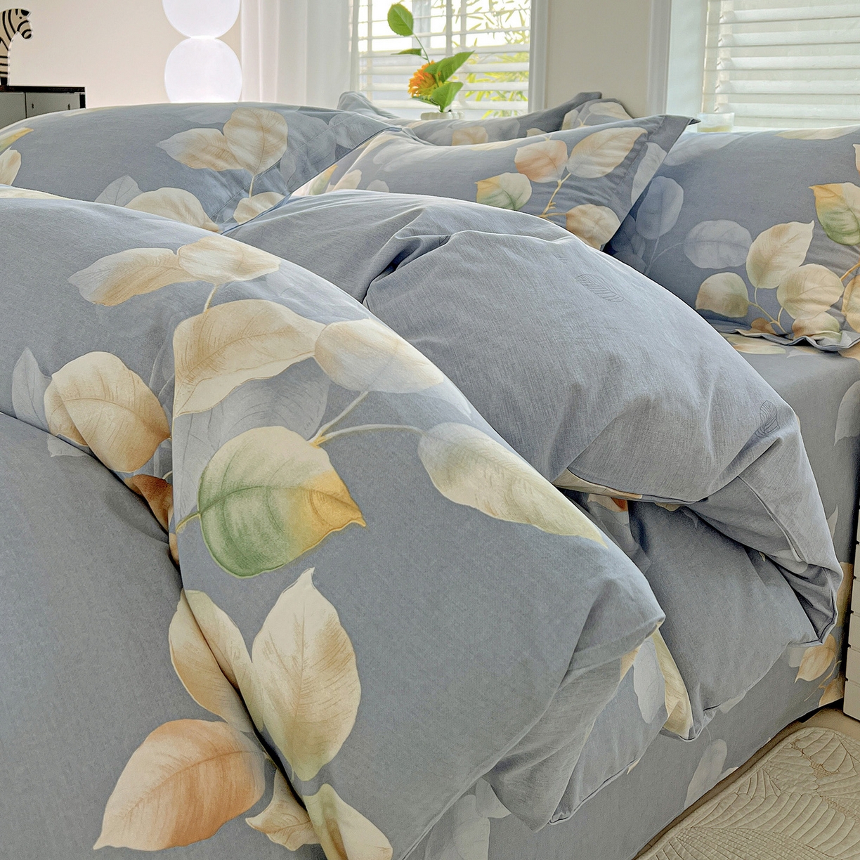 91家纺网 家纺一手货源 找家纺 依庭 2025新款高克重全棉纯棉磨毛印花单被套 花色伊人