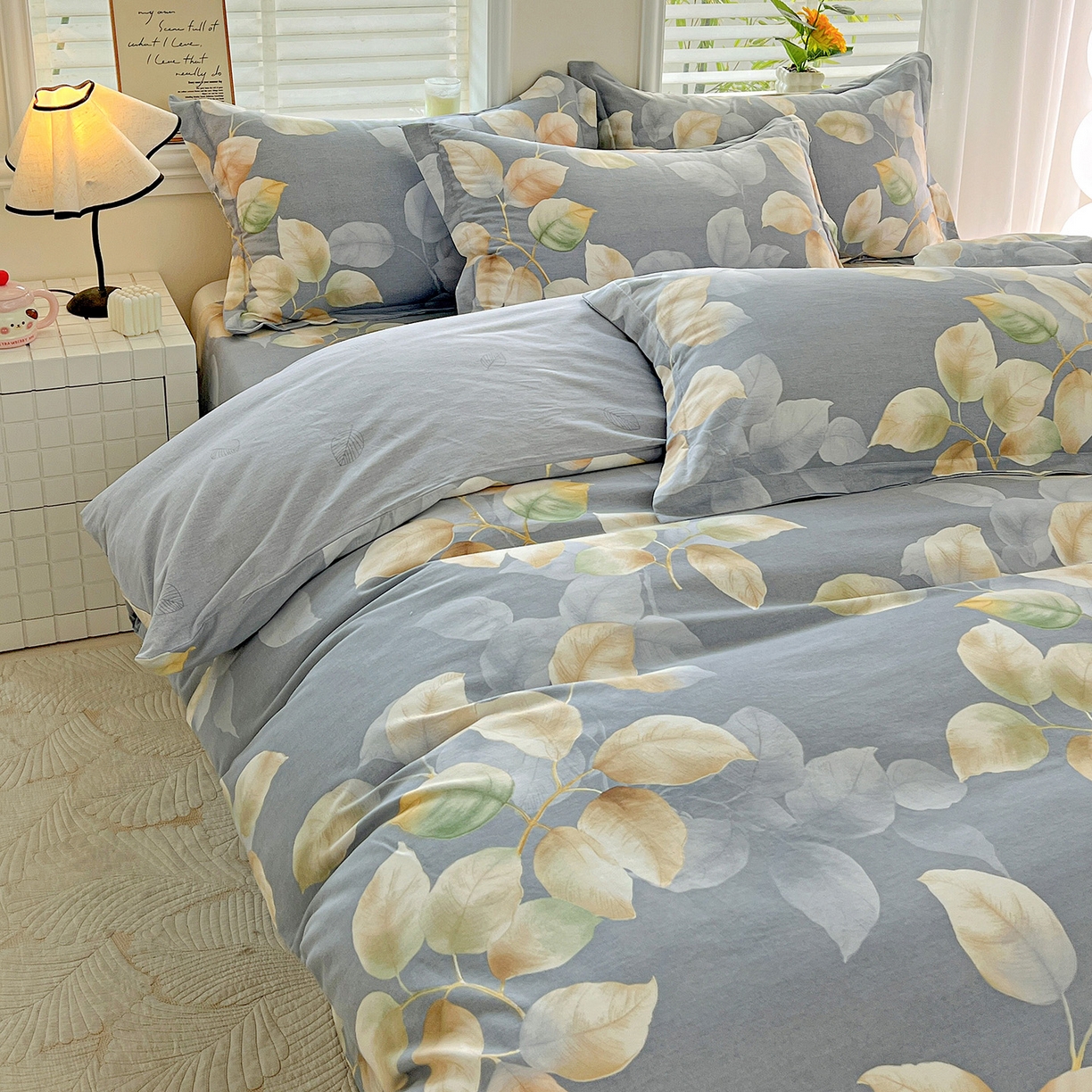 91家纺网 家纺一手货源 找家纺 依庭 2025新款高克重全棉纯棉磨毛印花单被套 花色伊人