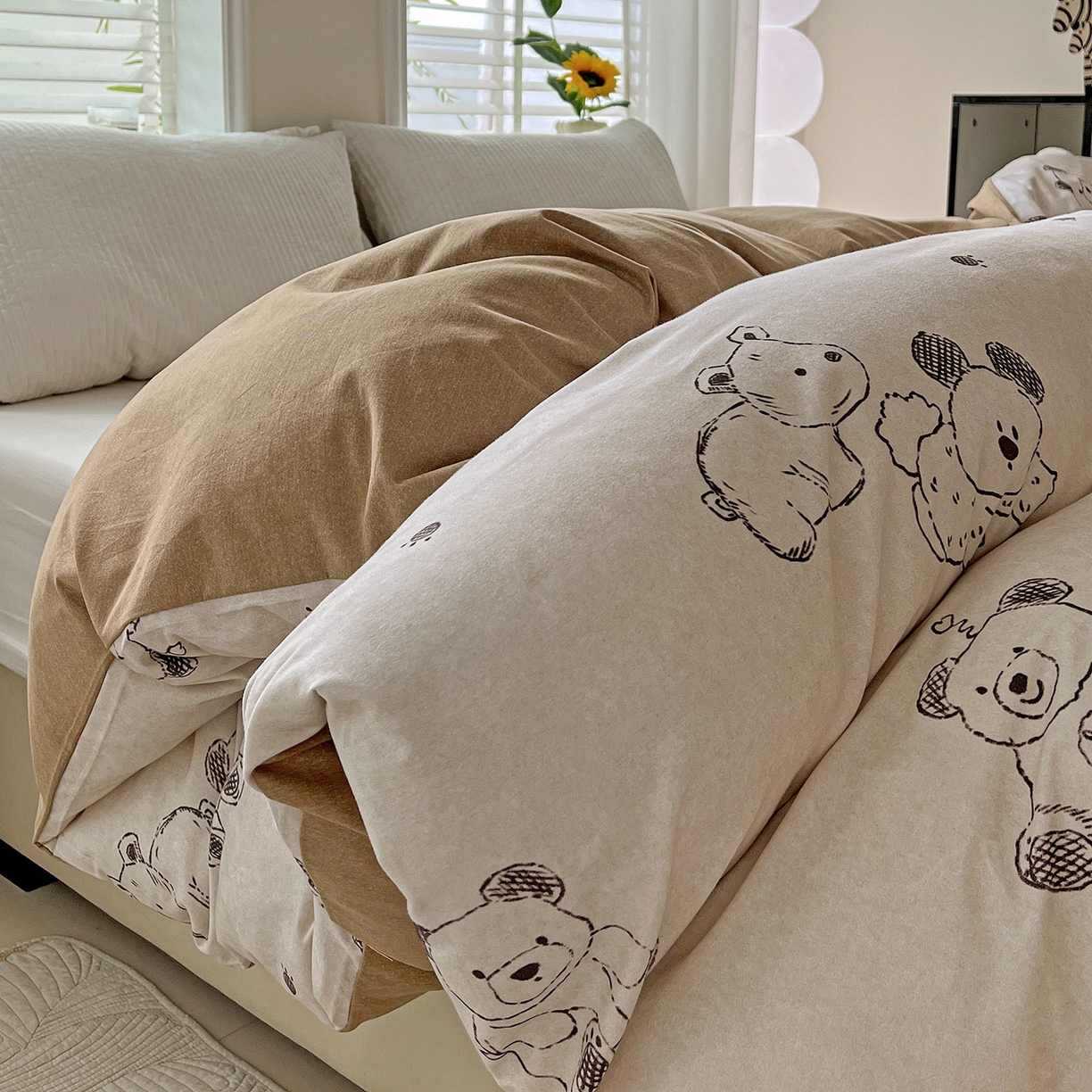 91家纺网 家纺一手货源 找家纺 依庭 2025新款高克重全棉纯棉磨毛印花单被套 吉唛