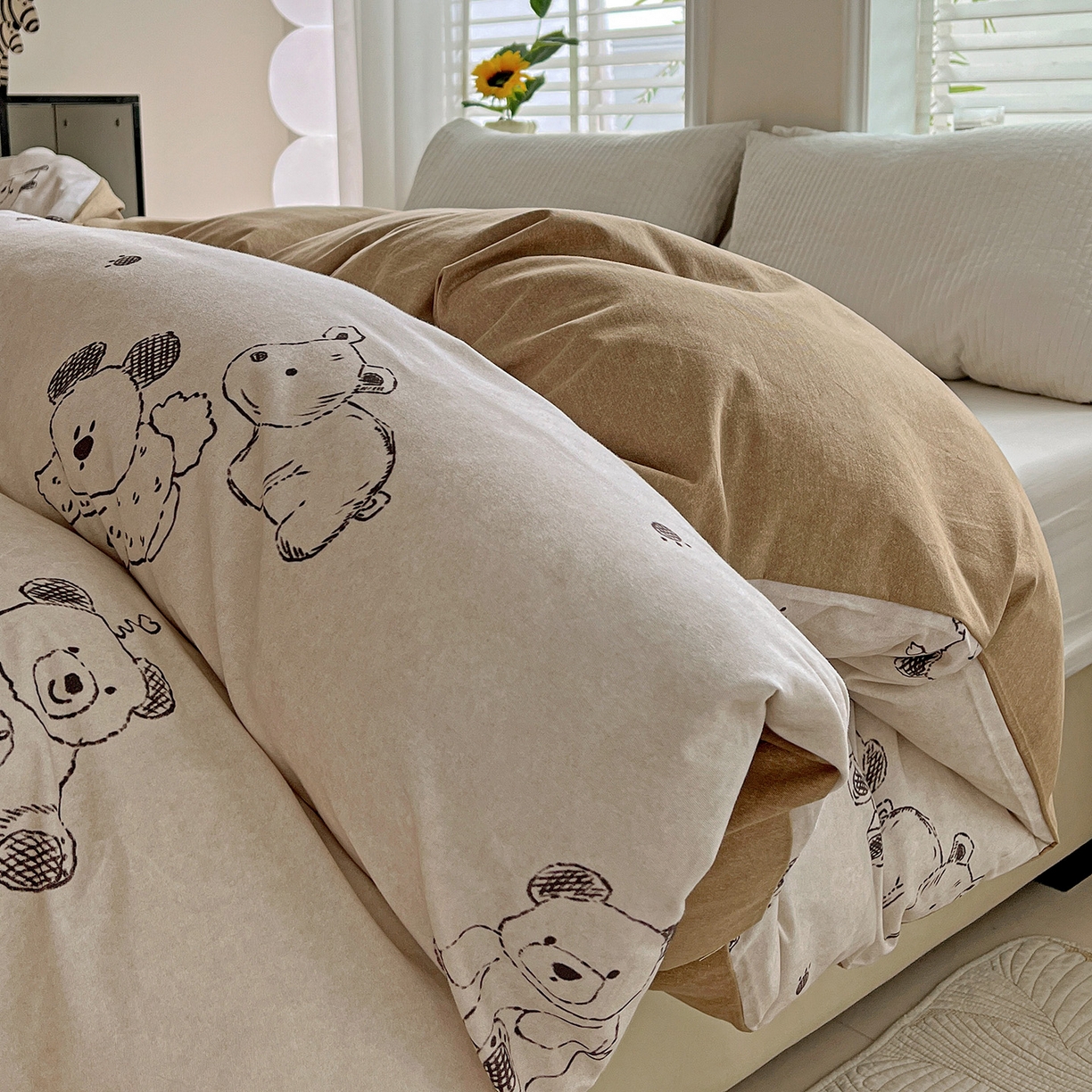 91家纺网 家纺一手货源 找家纺 依庭 2025新款高克重全棉纯棉磨毛印花单被套 吉唛