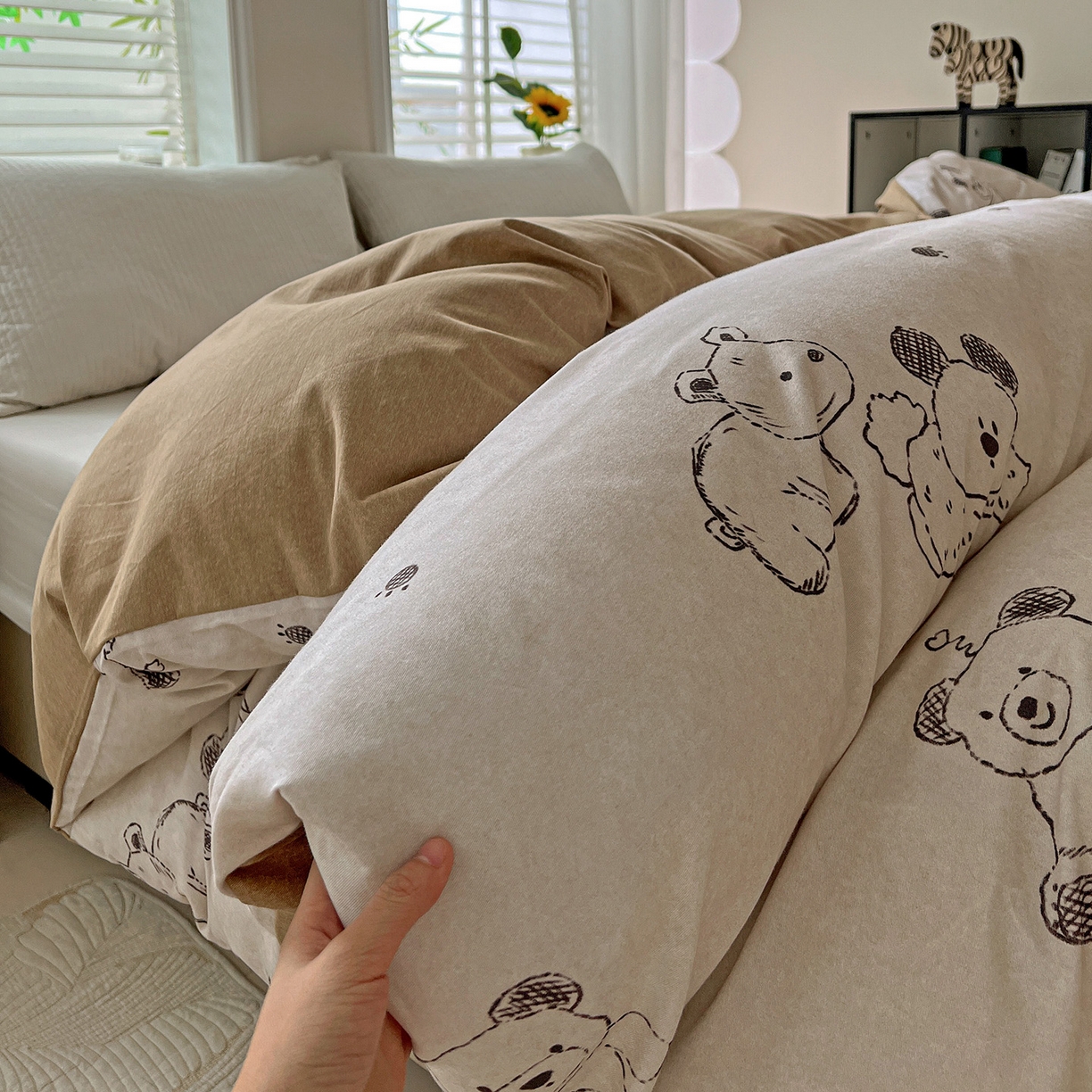 91家纺网 家纺一手货源 找家纺 依庭 2025新款高克重全棉纯棉磨毛印花单被套 吉唛