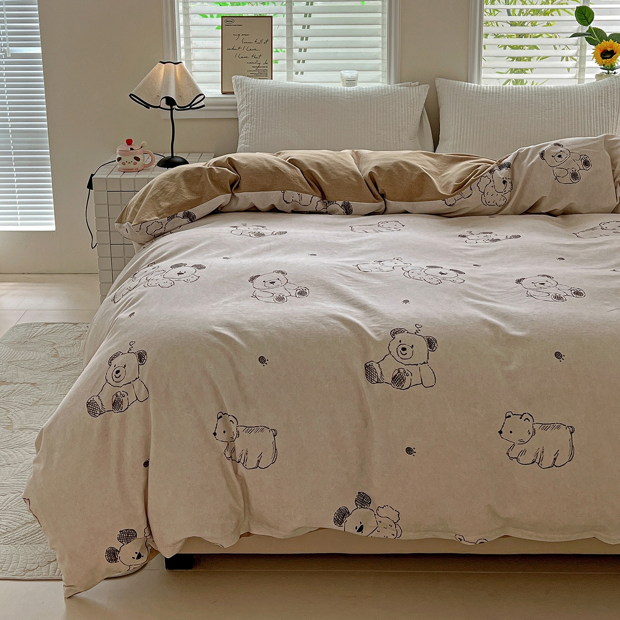 91家纺网 家纺一手货源 找家纺 依庭 2025新款高克重全棉纯棉磨毛印花单被套 吉唛