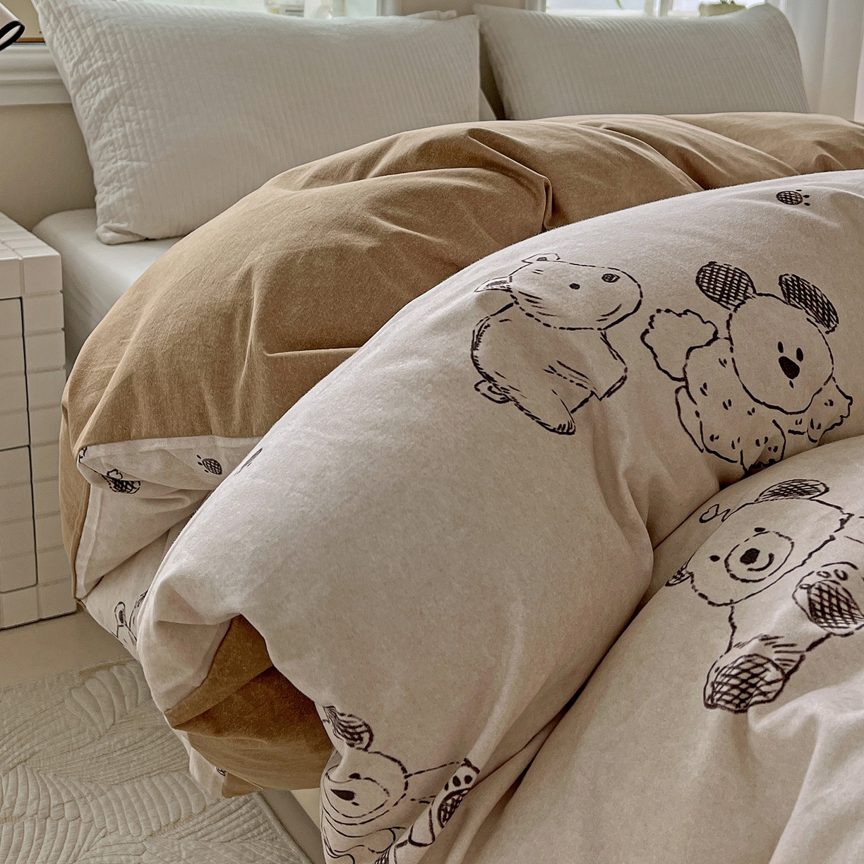 91家纺网 家纺一手货源 找家纺 依庭 2025新款高克重全棉纯棉磨毛印花单被套 吉唛