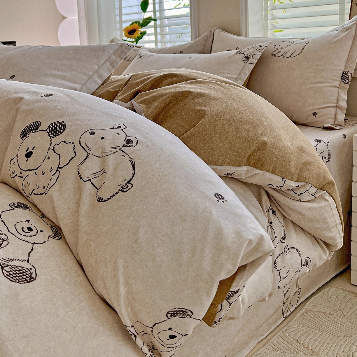 91家纺网 家纺一手货源 找家纺 依庭 2025新款高克重全棉纯棉磨毛印花单被套 吉唛