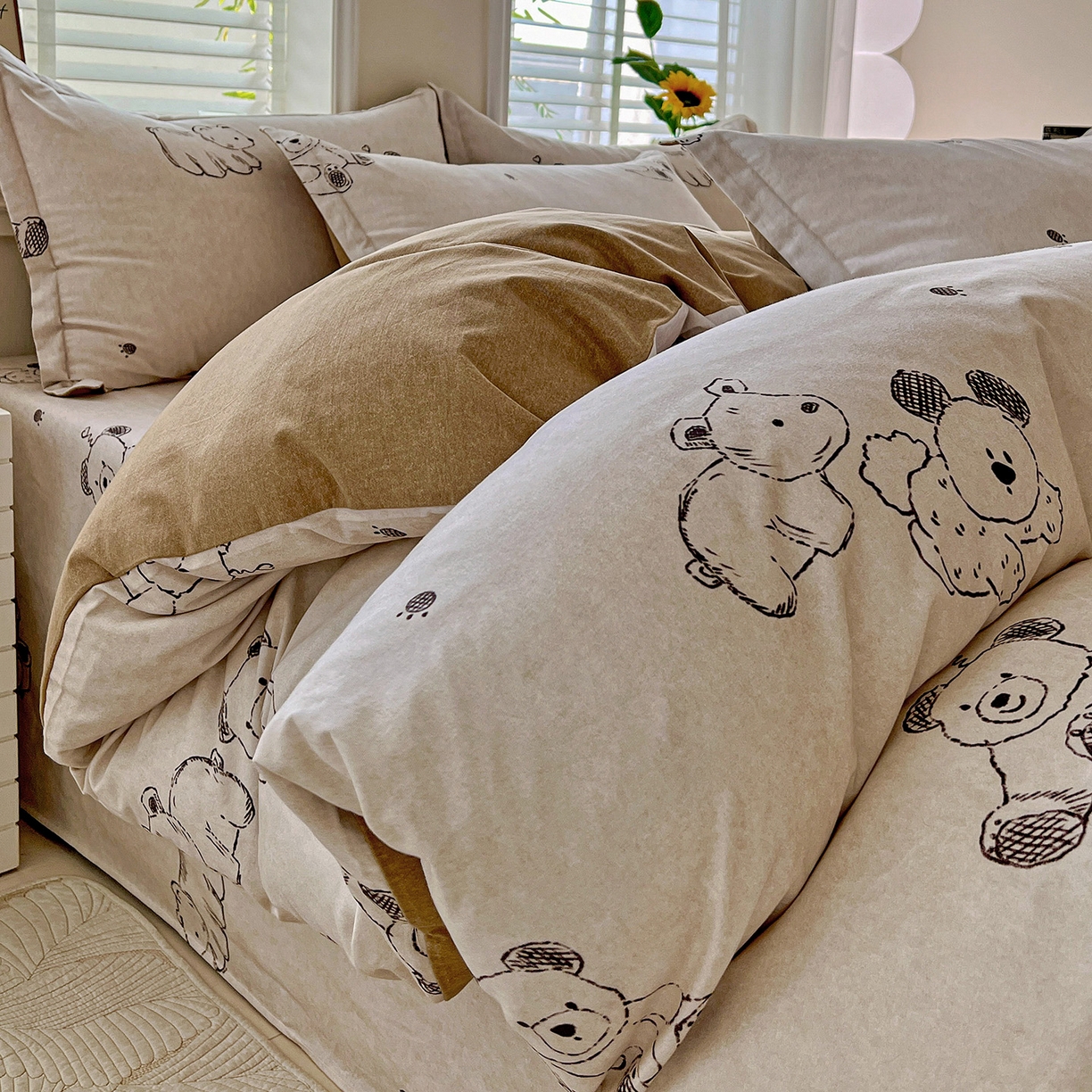 91家纺网 家纺一手货源 找家纺 依庭 2025新款高克重全棉纯棉磨毛印花单被套 吉唛