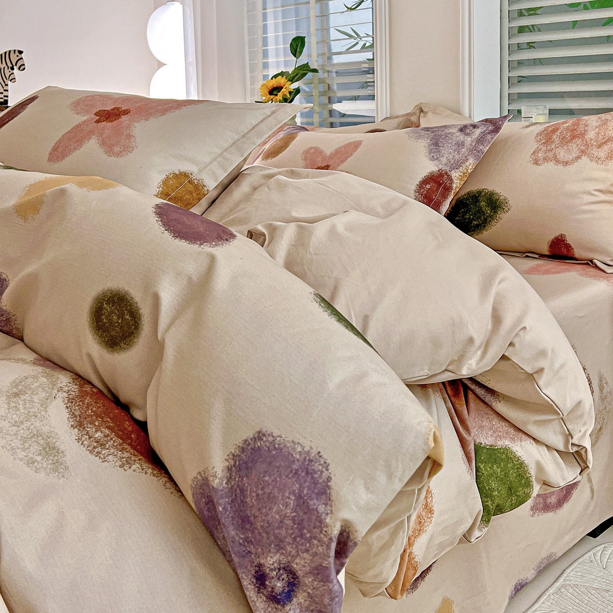 91家纺网 家纺一手货源 找家纺 依庭 2025新款高克重全棉纯棉磨毛印花单被套 悸动