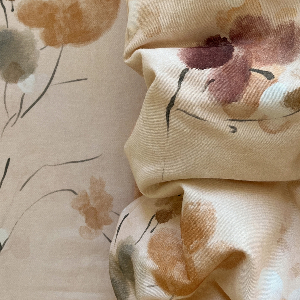 91家纺网 家纺一手货源 找家纺 依庭 2025新款高克重全棉纯棉磨毛印花单被套 惊鸿-桔