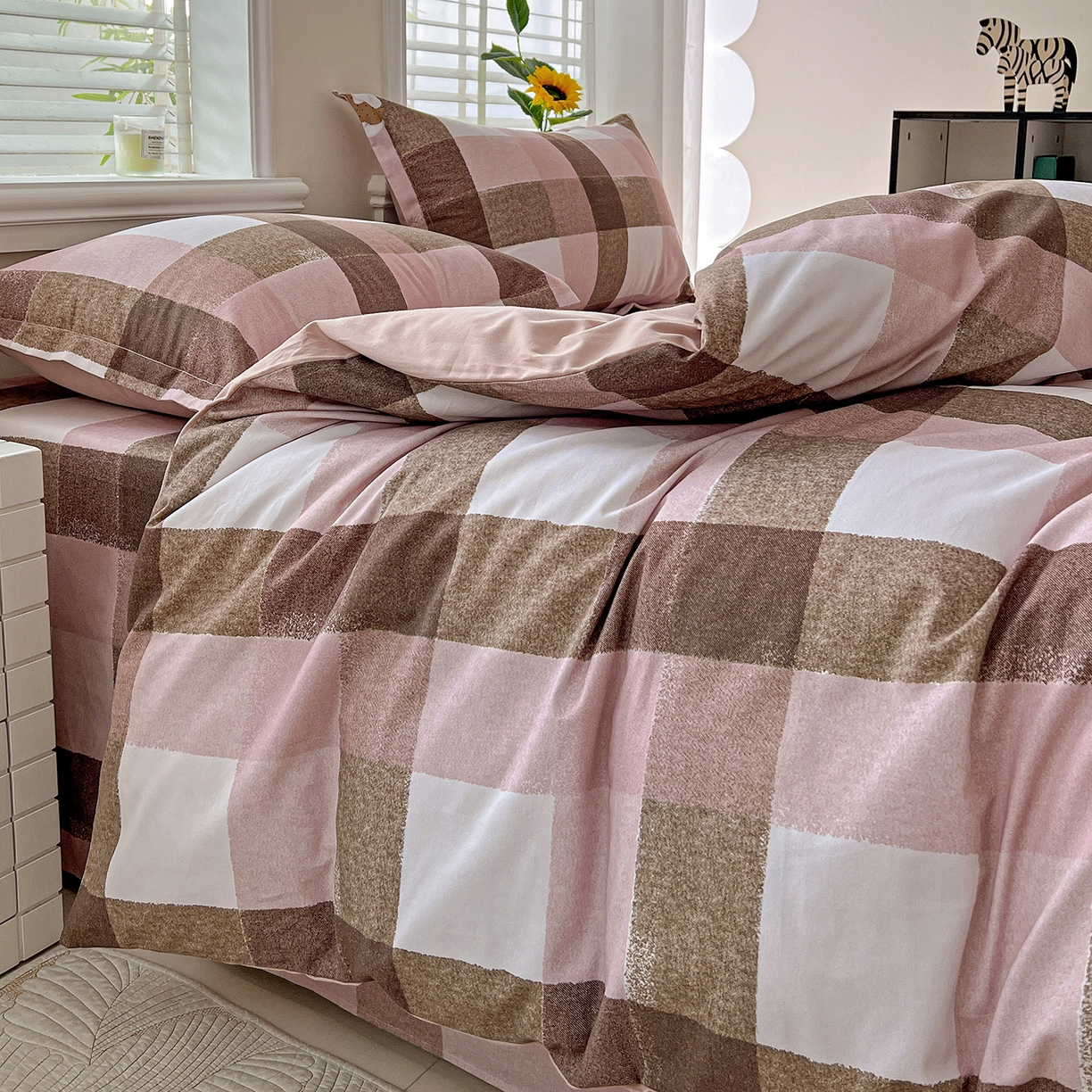 91家纺网 家纺一手货源 找家纺 依庭 2025新款高克重全棉纯棉磨毛印花单被套 可爱兔