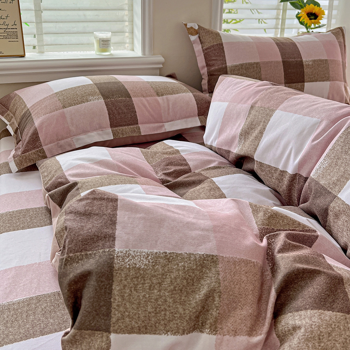 91家纺网 家纺一手货源 找家纺 依庭 2025新款高克重全棉纯棉磨毛印花单被套 可爱兔