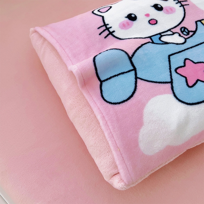 91家纺网 家纺一手货源 找家纺 嗨生活 2025新款大版印花牛奶绒儿童枕套枕芯幼儿园枕套枕芯 幸运猫