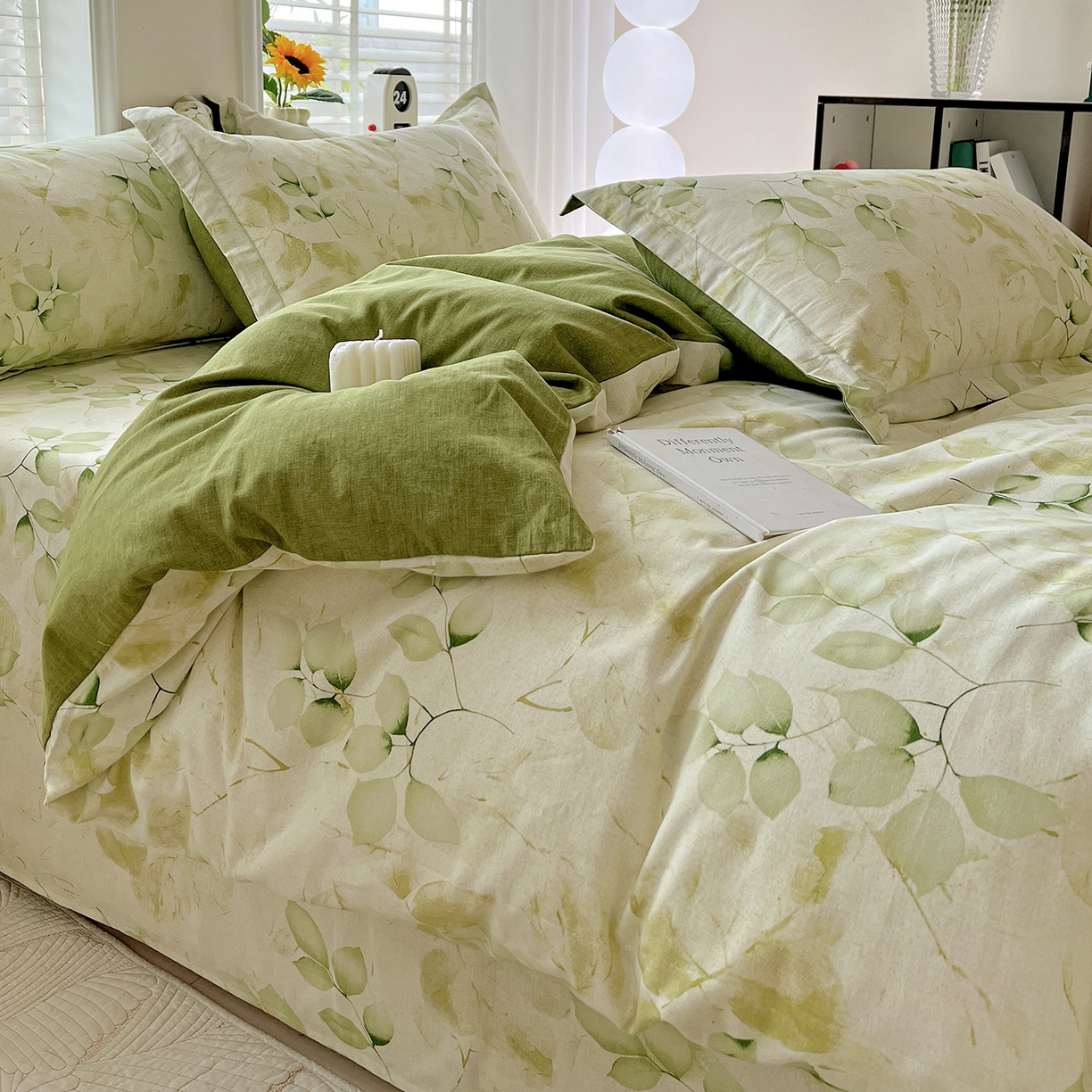 91家纺网 家纺一手货源 找家纺 依庭 2025新款高克重全棉纯棉磨毛印花单被套 绿萝