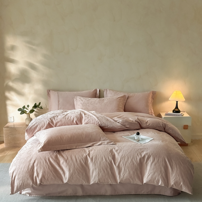 91家纺网 家纺一手货源 找家纺 （总）禾时 2025新款轻奢高支浮雕立体提花床盖款四件套