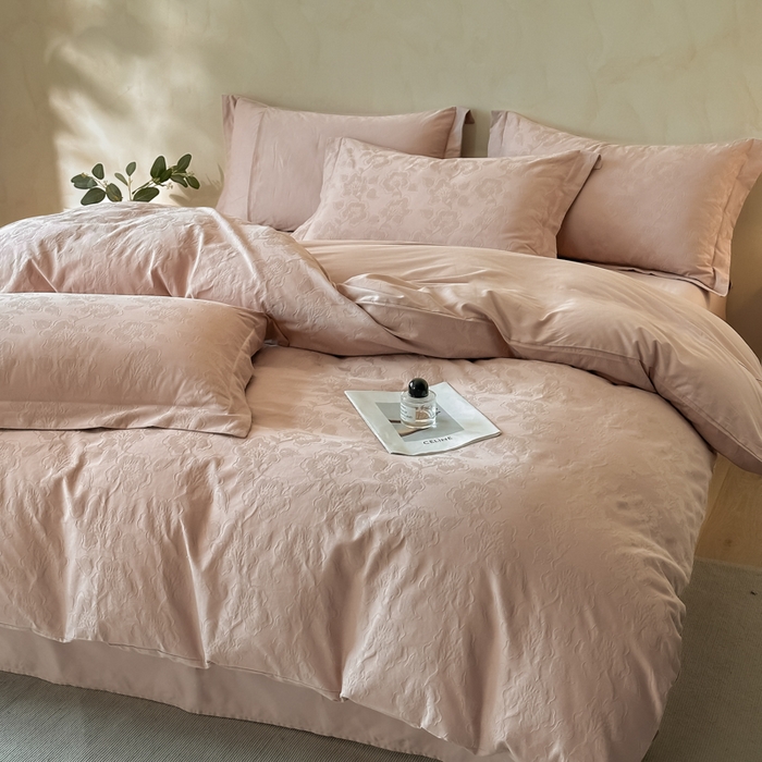 91家纺网 家纺一手货源 找家纺 （总）禾时 2025新款轻奢高支浮雕立体提花床盖款四件套