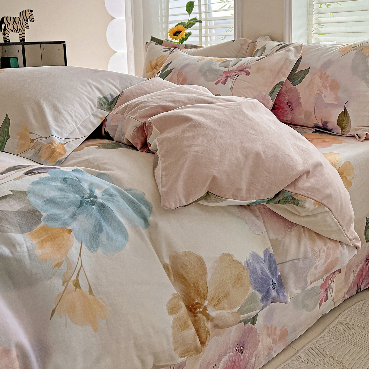 91家纺网 家纺一手货源 找家纺 依庭 2025新款高克重全棉纯棉磨毛印花单被套 玛雅