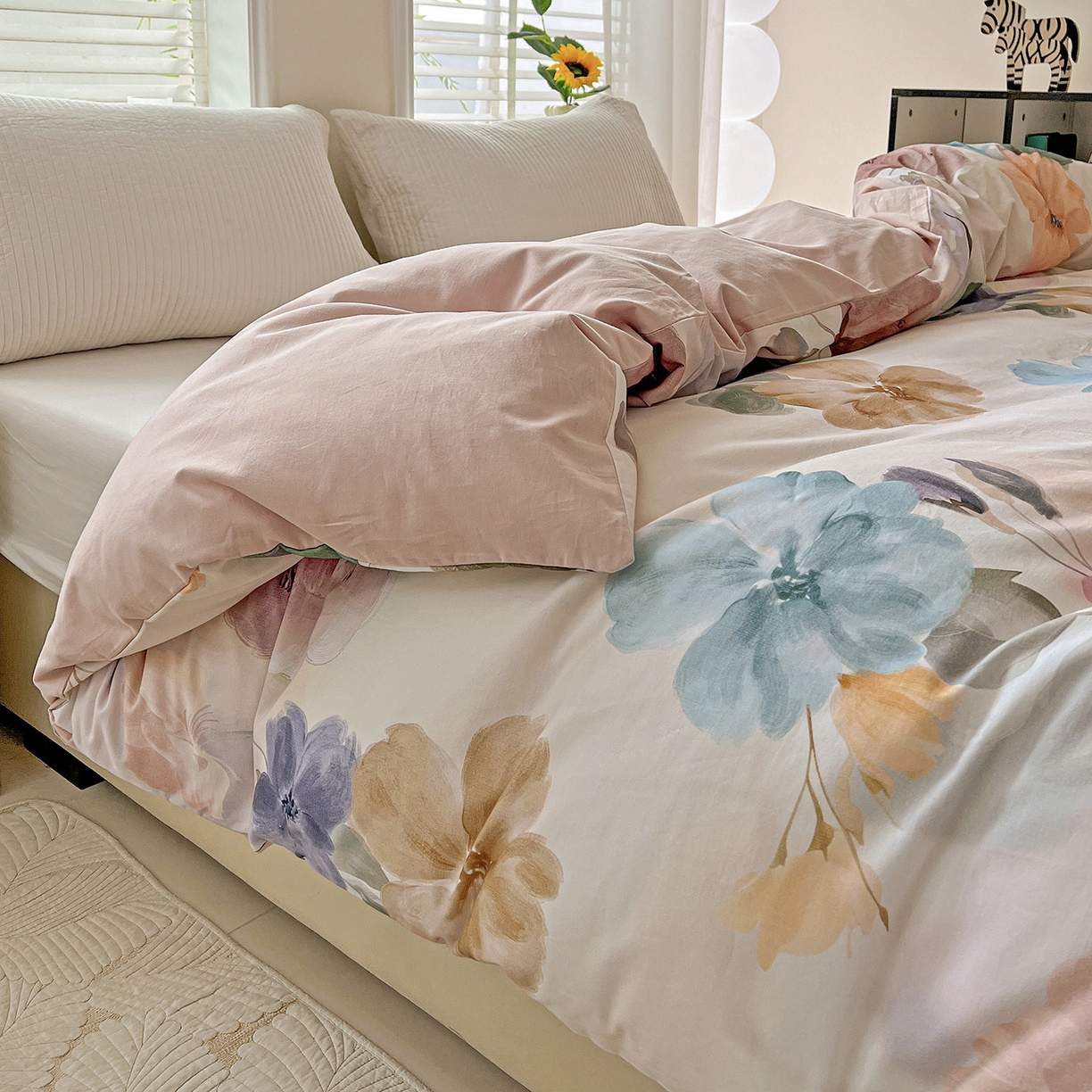 91家纺网 家纺一手货源 找家纺 依庭 2025新款高克重全棉纯棉磨毛印花单被套 玛雅