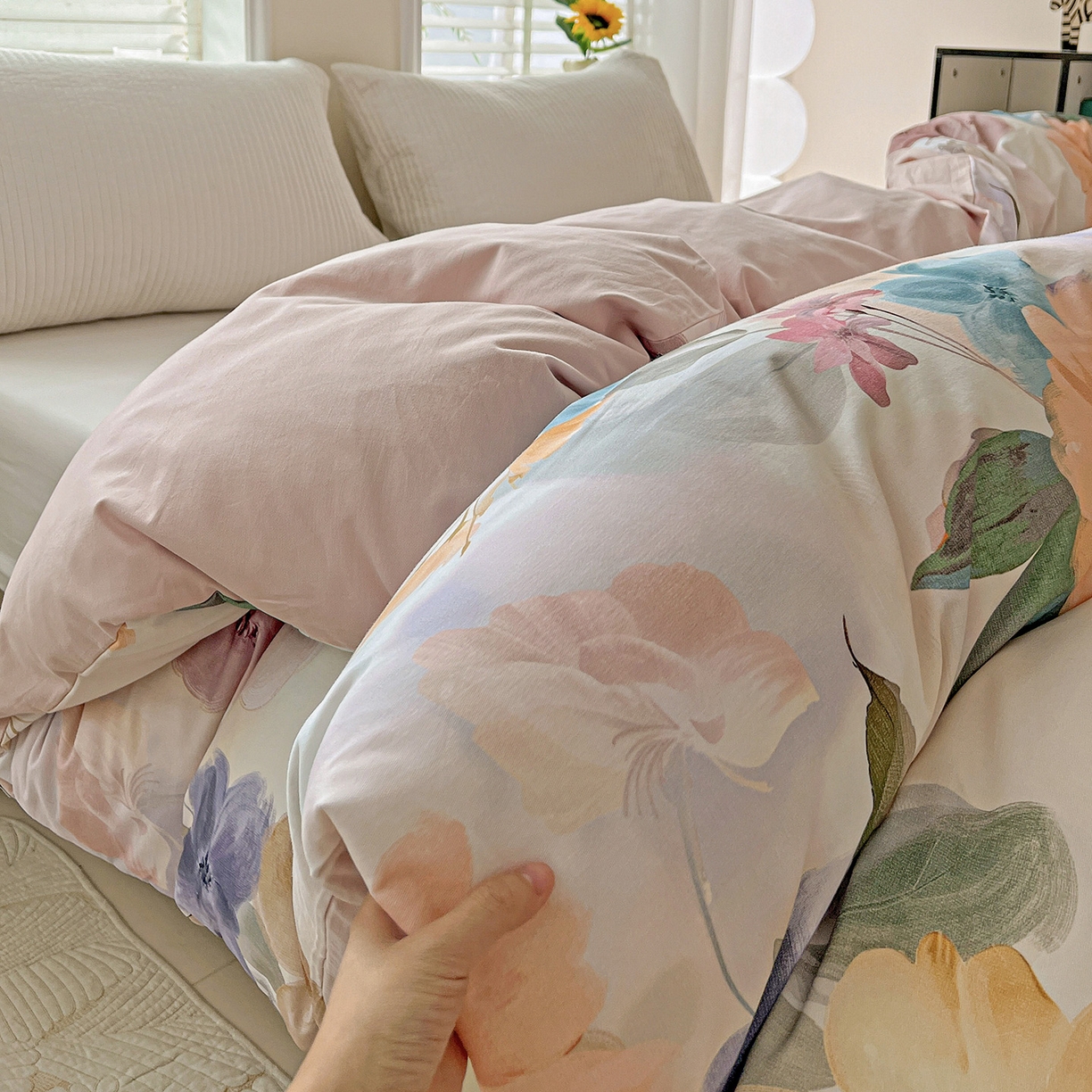 91家纺网 家纺一手货源 找家纺 依庭 2025新款高克重全棉纯棉磨毛印花单被套 玛雅