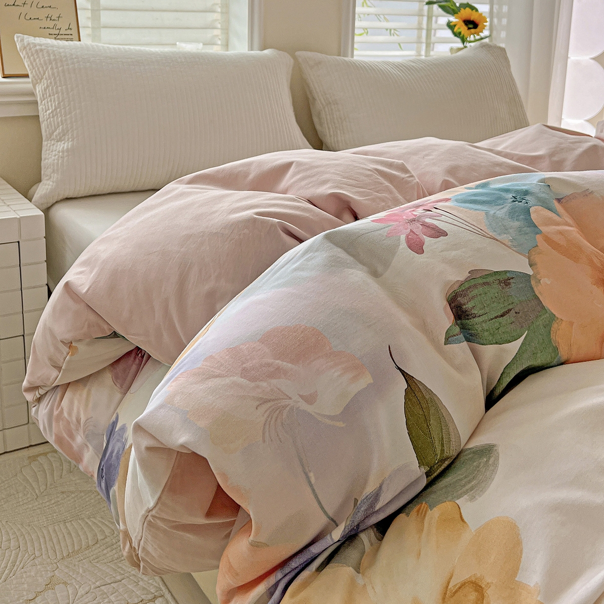 91家纺网 家纺一手货源 找家纺 依庭 2025新款高克重全棉纯棉磨毛印花单被套 玛雅